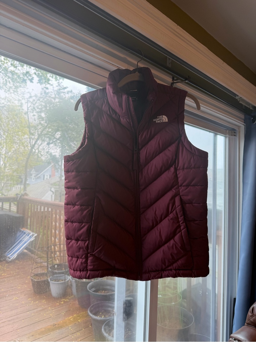 The North Face Maroon Quilted Packable Vest
